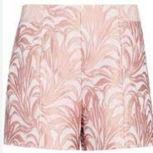 EUC Intermix Lydia Lurex Pink Metallic Jacquard Leaf Side Zip Short